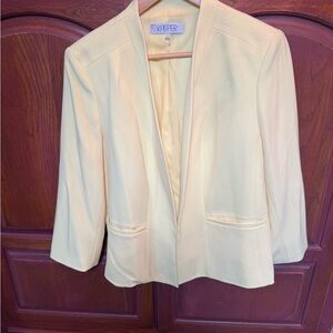 Kasper Women's Pale Yellow Open-Front Blazer